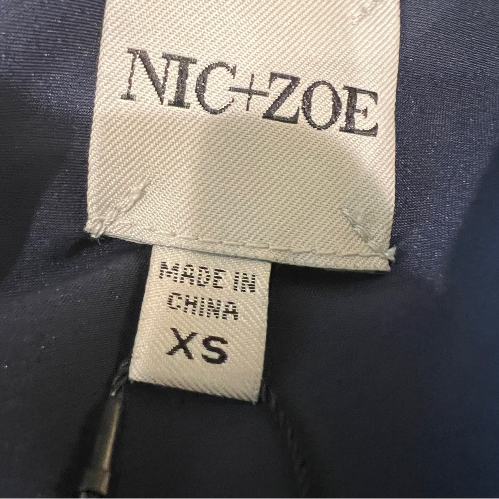 NIC+ZOE Spring Rain Print Tank Top Contrast Strap Blue White XS NEW - Picture 13 of 14